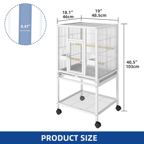 Picture of 41in Large Parrot Cages w/Tray Food Boxes and Wooden Perches with ...