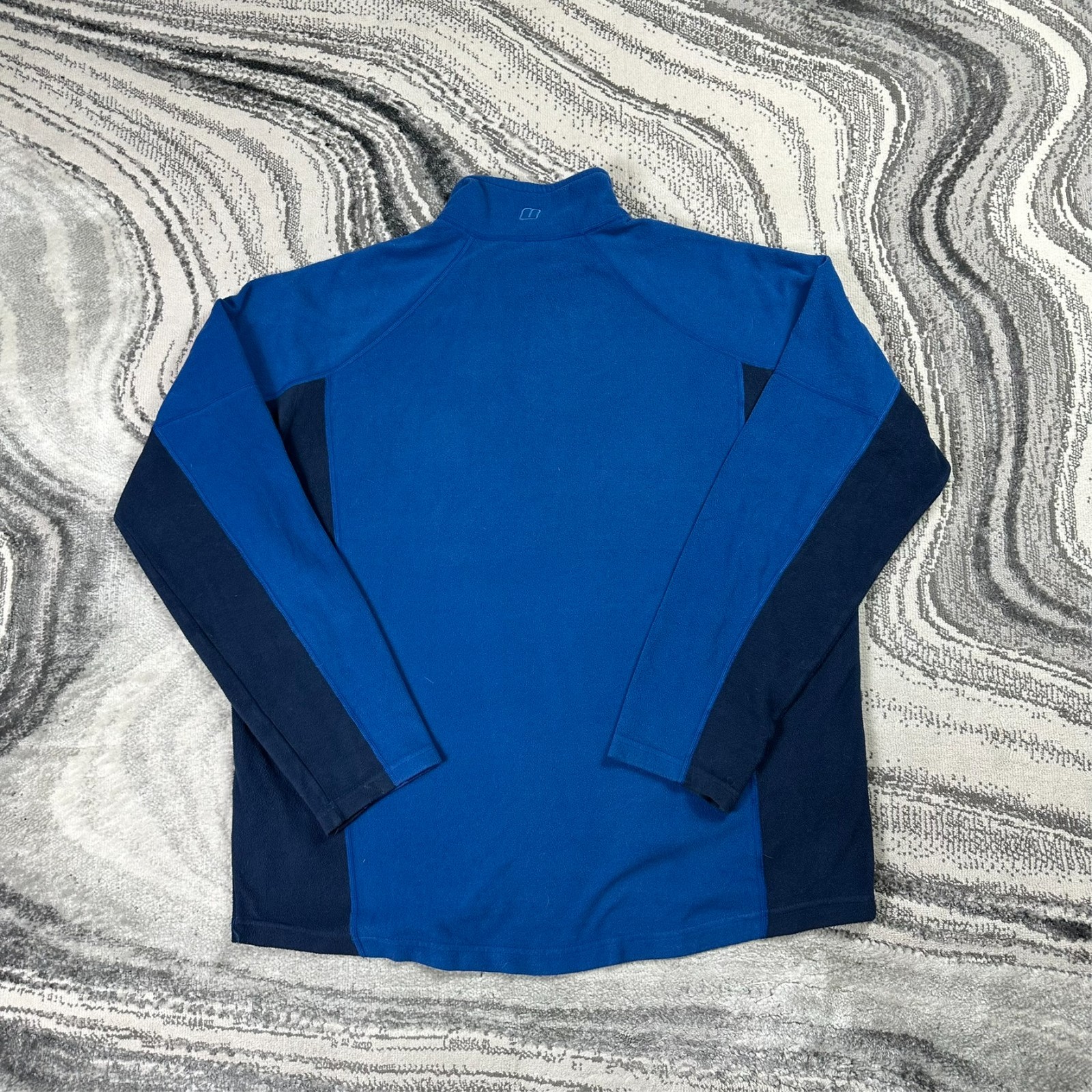 Vintage Berghaus Blue Navy Polartec Logo XL Quarter Zip Fleece Hiking Sweatshirt image 9