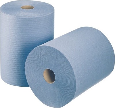Normfest Reinigungspapier 2-lagig, 2 × 360 m, 36,5 × 35 cm, blau, Recycling