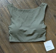 NWT Lululemon Bend This 2-way LL Bra Boat/Scoop Neck/ XXS/XS Sz4 Olive Brown