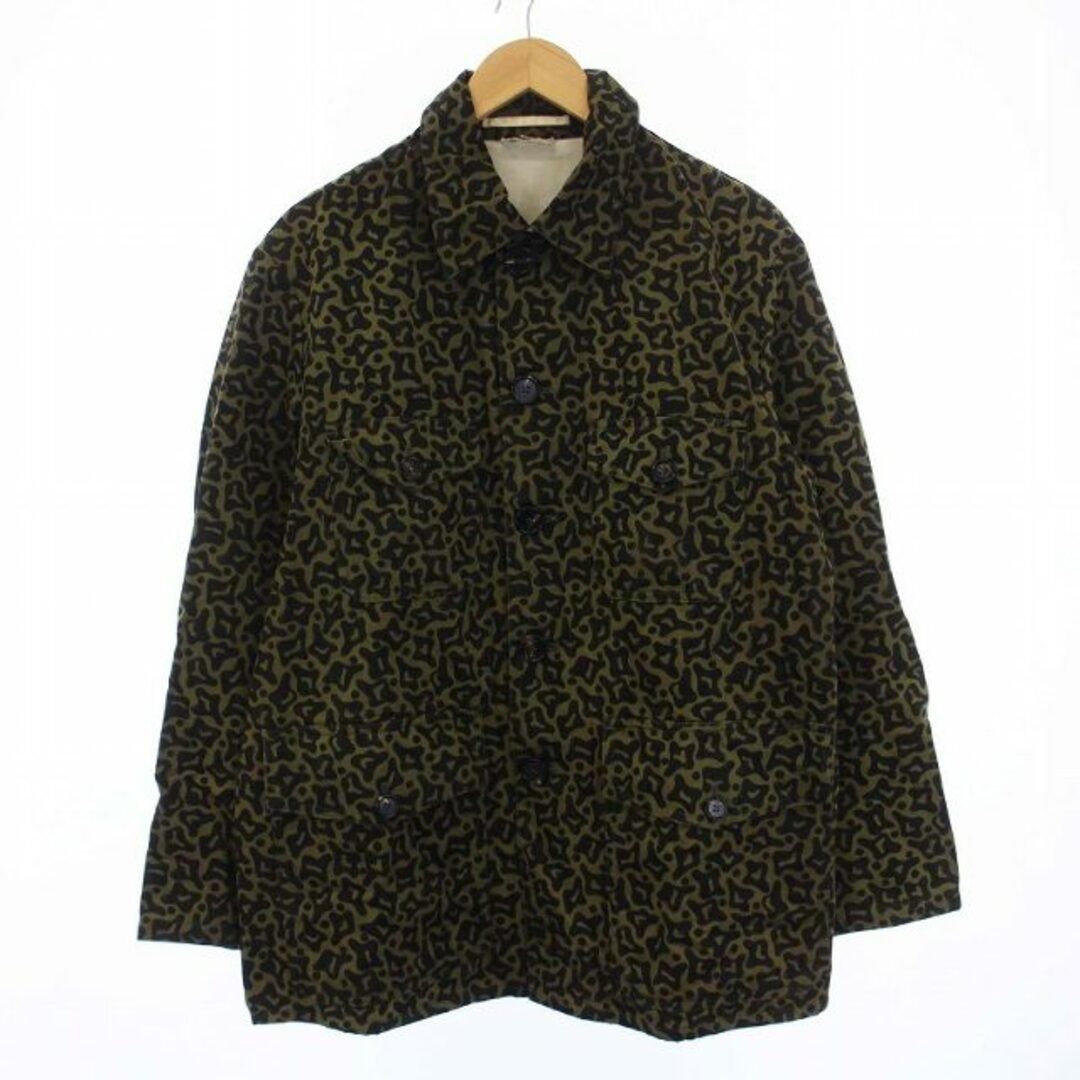 Marni Leopard Work Jacket Outer Pattern 46 S Khak… - image 1