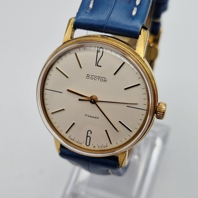 BOCTOK Wostok Handaufzug Herren Uhr Kal. 2214 СССР Vintage 35mm Champagner Blatt