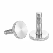 2Pcs M8 X 35Mm Knurled Thumb Screws, 304 Stainless Steel Flat Head Thumb Screws 