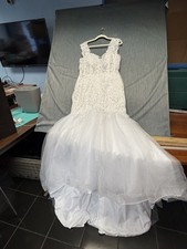 Boho Tulle Wedding Dresses RoundNeck Lace Applique A Line Bridal Gown 4