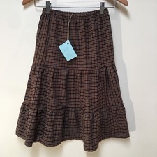 Skirt Girls 5/6 Maxi Brown Plaid Ruffle Tier 100 Cotton Mom and Pop's Kids