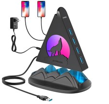 Powered USB Hub 3.0, 6-Port Hub 4 USB 3.0 Data Ports 2 Smart Charging Ports...