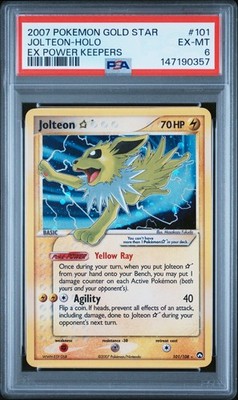 PSA 6 Jolteon Gold Star 101/108 EX Power Keepers Holo 2007 Pokemon Card