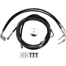 LA Choppers Black Brake Line Kit 12-14" Apes 08-13 FLH ABS Made in USA