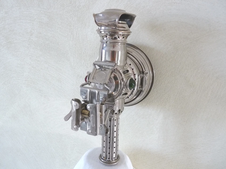 RARE Lanterne à bougie HERM RIEMANN Lampe phare vélo ancien lamp bicycle candle - Photo 4/4