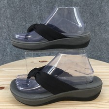 Clarks Cloudsteppers Sandals Womens 8 M Arla Glison Flip Flops 26124905 Black