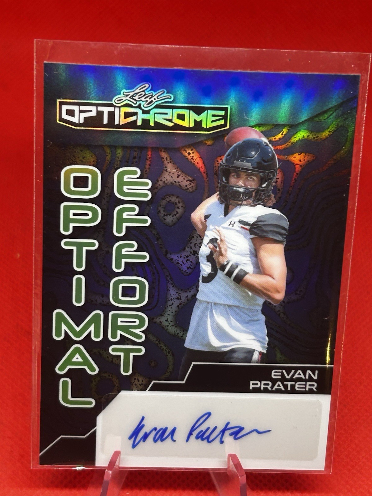 EVAN PRATER 2024 Leaf Eclectic Optichrome Prismatic PURPLE AUTO /8 Bearcats Card