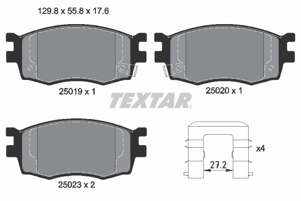 Textar 2501901 Bremsbelagsatz, Scheibenbremse FüR Hyundai-image