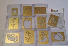 Lot of 11 Brass Sizzix Simple Impressions Embossing Folder Holiday Heart Baby
