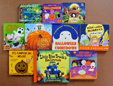 Set of 10 BOARD BOOKS About HALLOWEEN, Pumpkins Jack-o-Lantern Trick or Treat S1
