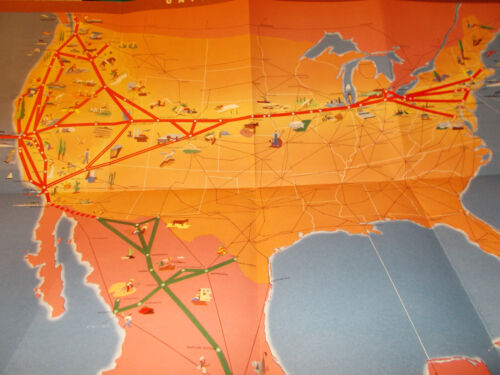 1950s United Airlines Vintage Route Map Travel Booklet / Very Nice !! - Picture 4 of 4