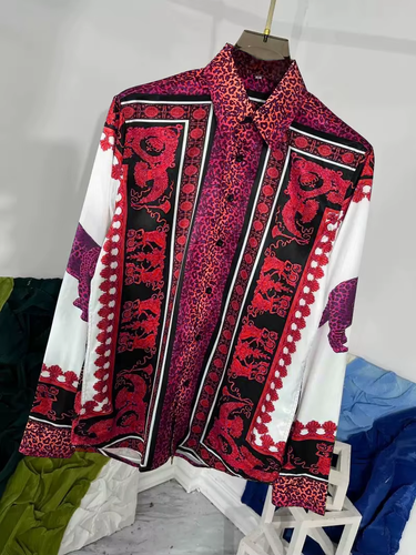 Button Down Shirt Men Fashion Black and White Summer Long Sleeve Royal Shirts - Picture 5 of 16
