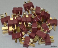 20 Male ESC / Charger Side Deans Style T-Connector Lipo Plugs - No Ridges