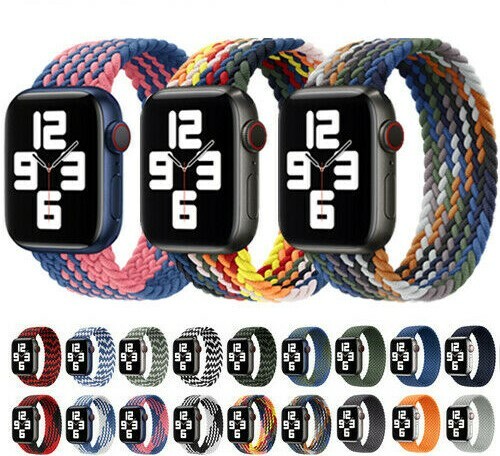 For Apple Watch Band Series 6 5 4 3 SE Fabric Nylon Braided Strap 38/40/42/44 - Picture 4 of 28