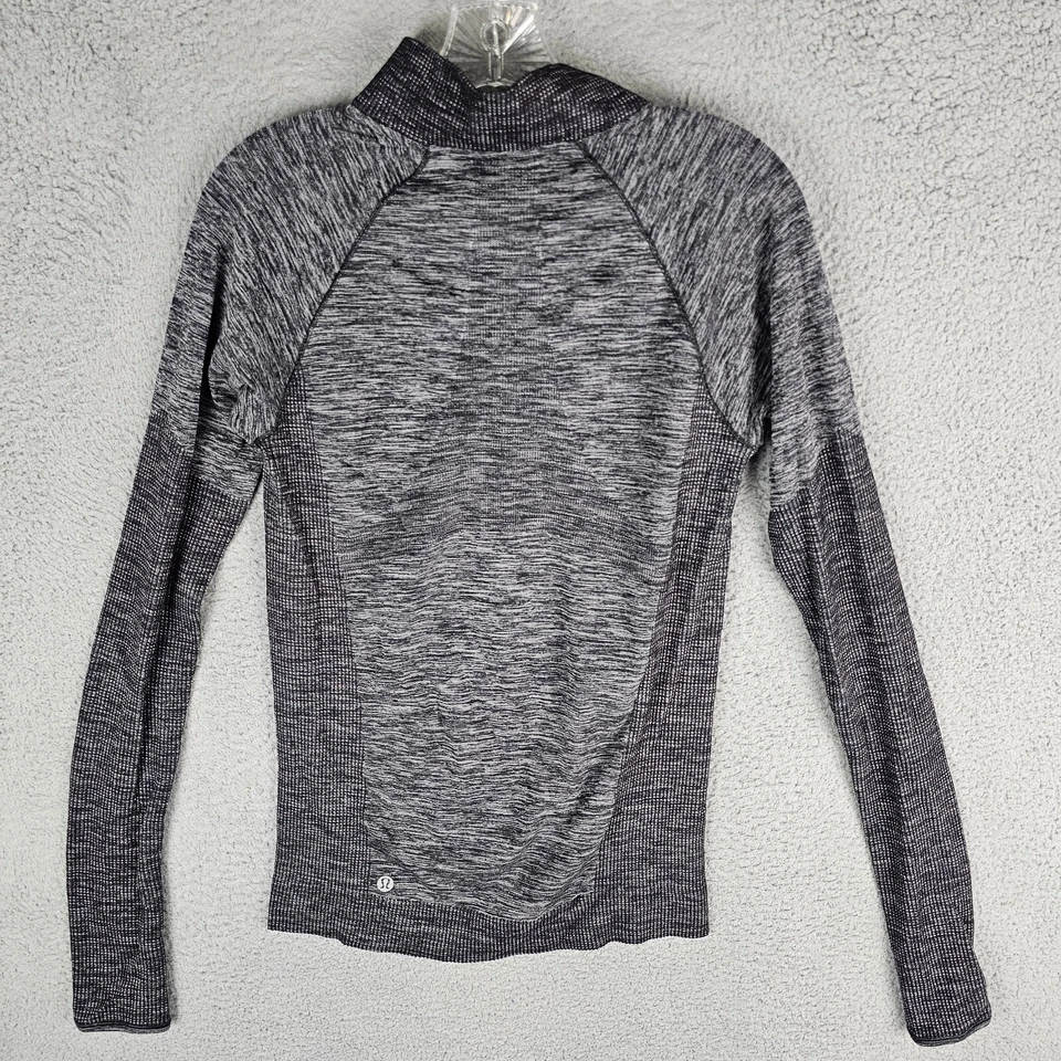 Lululemon Swiftly Tech 1/2 Zip Heathered Black Gray Size Small - Imagem 2 de 4