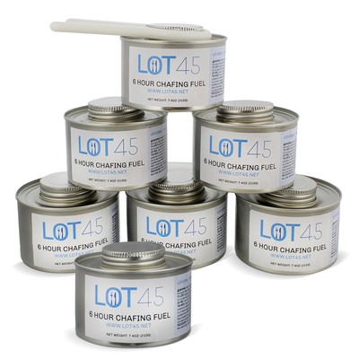 Lot45 Buffet Food Warmers for Parties 6-Pack - 6 Hour Chafing Dish Fuel Cans ...