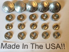 5 Authentic Indian Head Nickel Snaps! Biker  Vest Handmade In USA! Line  24