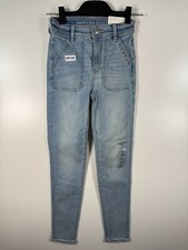 BNWT American Eagle Womens Super Hi-Rise Jegging Crop Jeans Blue Sz 00 Short