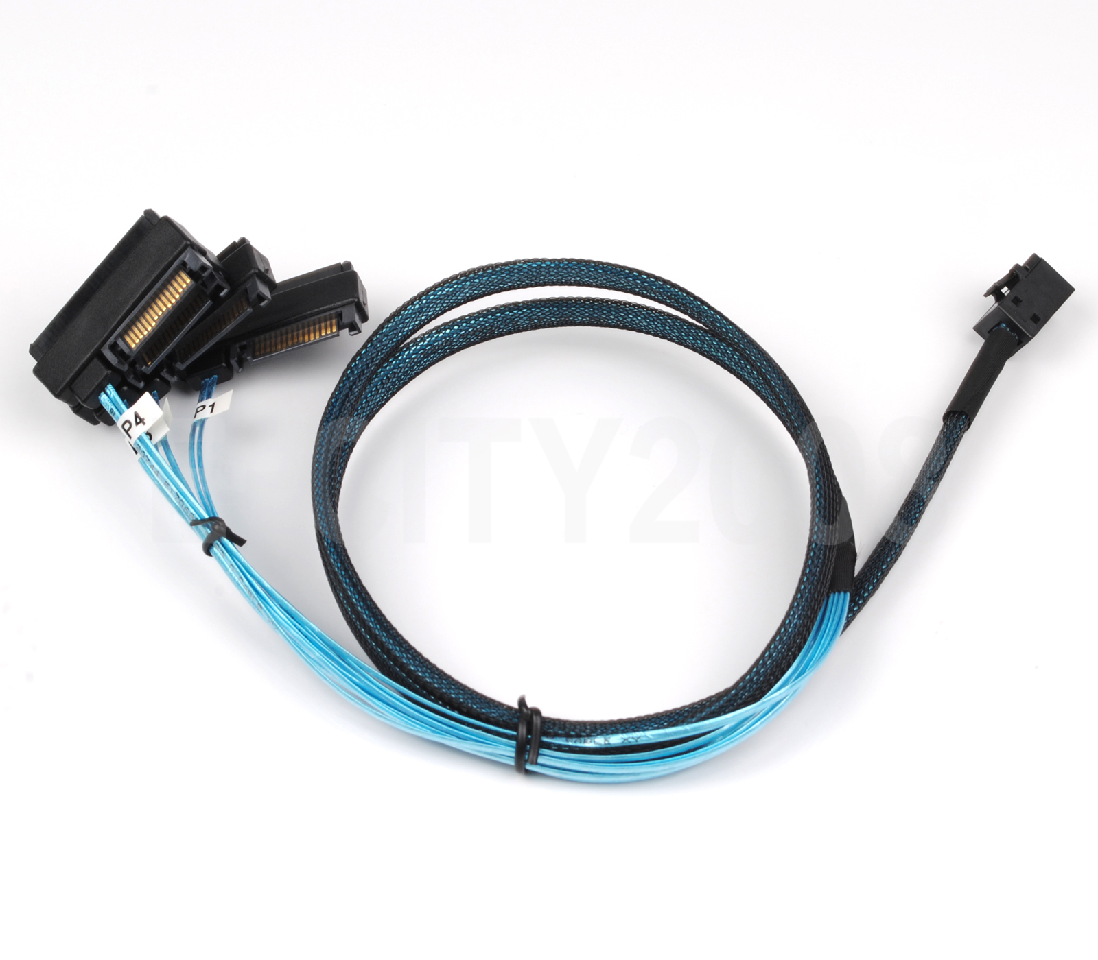 Mini SAS HD SFF-8643 to 4x SFF-8482 Connectors With SAS/SATA Power Cable 1M   eBay