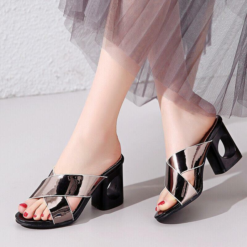 PANTOFOLA D’ORO Sandali taglie forti ciabatte donna moda slingbacks scarpe tacco a blocco festa