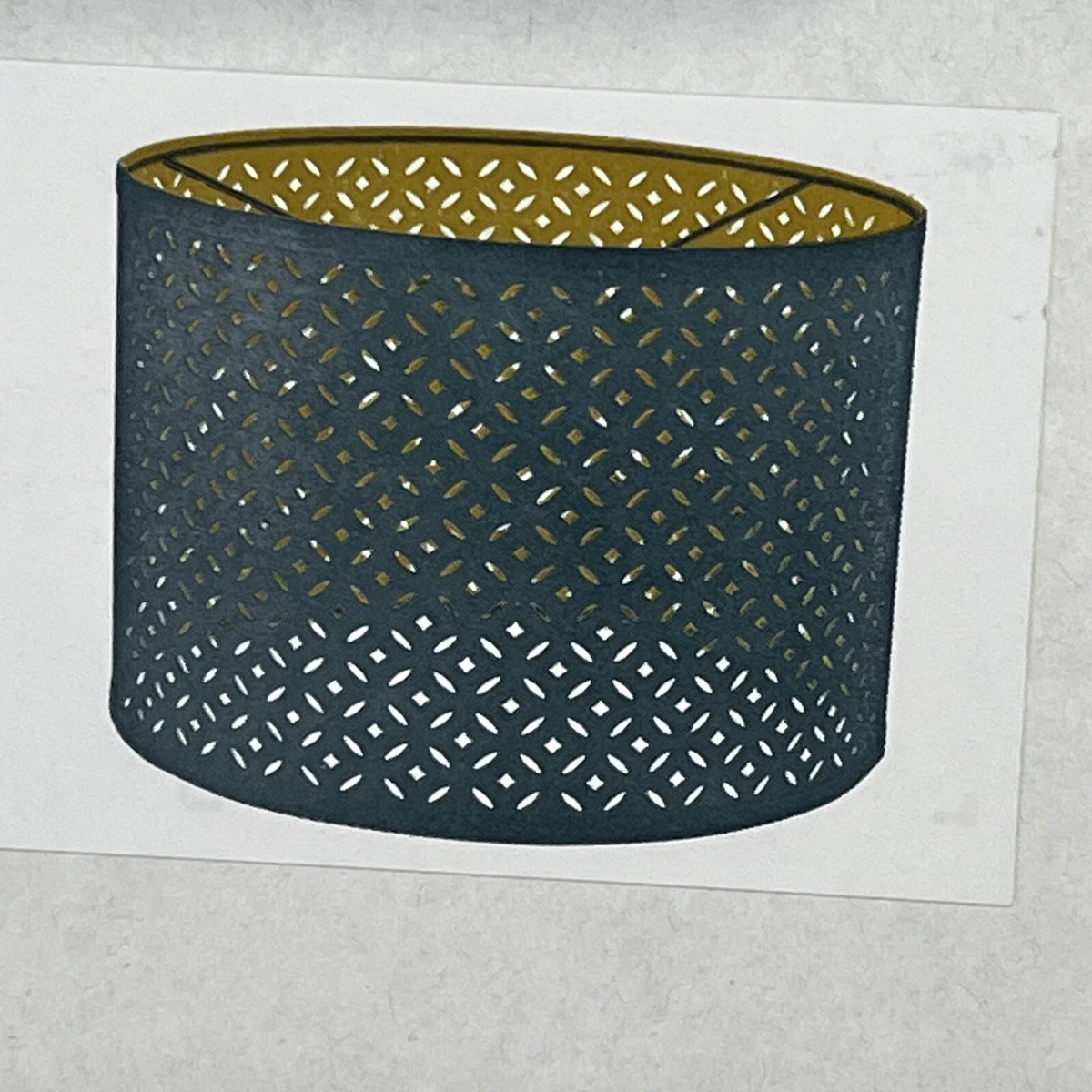 Ikea Retired NYMO Perforated 17 Blue & Brass Lamp Shade