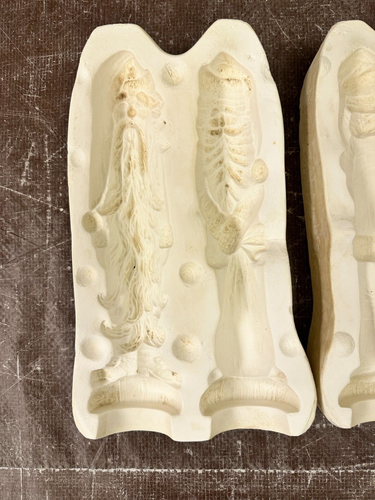 VINTAGE NOWELL'S CERAMIC MOLD #NM-1825 TWO STICK SANTAS 9"H EACH - Picture 3 of 10