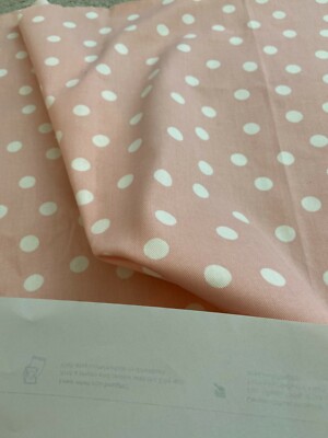Light Pink Peach with White Polka Dot Cotton Fabric- 1/2 YARD PIECE