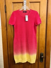 Ralph Lauren round neck short sleeve knit dress multicolor NWT size L $195.00