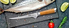 HOSHANHO 7" FLEXIBLE Fillet Boning Knife OLIVE WOOD HANDLE Damascus VG-10 BNIB!