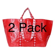 Target Red Extra Large Recycled Tote Grocery Shopping Bag 2 Pack Similar to IKEA