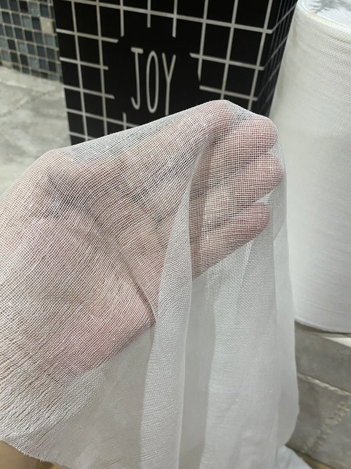 Tela de gasa blanca 100 % algodón 36" ancho grado 50 60 malla fina Foto 3 de 4