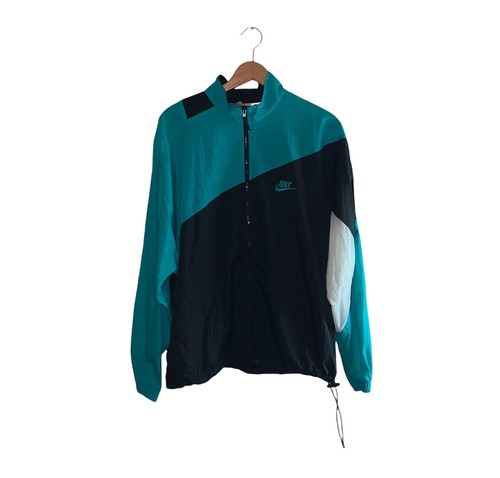 Teal Diagonal Windbreaker Jacket Gray 