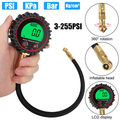 #ad #ad Digital Air Pressure LCD Screen Tire Gauge 3 255 PSI Accurate for Truck Car Bike $15.48