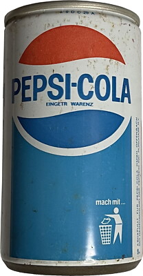 Vintage Unopened Empty Pepsi Cola Pull Tab Can German 0.33 L