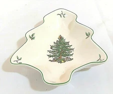 Spode Christmas Tree Shaped Candy or Nut Dish, Bowl, Gift Idea