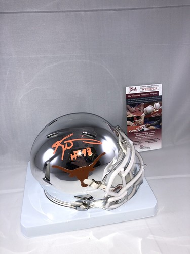 RICKY WILLIAMS SIGNED TEXAS LONGHORNS CHROME MINI HELMET JSA 2 W/ HT ‘98 - Picture 2 of 3