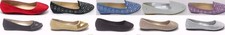 Womens Glitter Sparkle Ballet Flat Ballerina Ladies Evening Slip On Shoe Sz 5-10