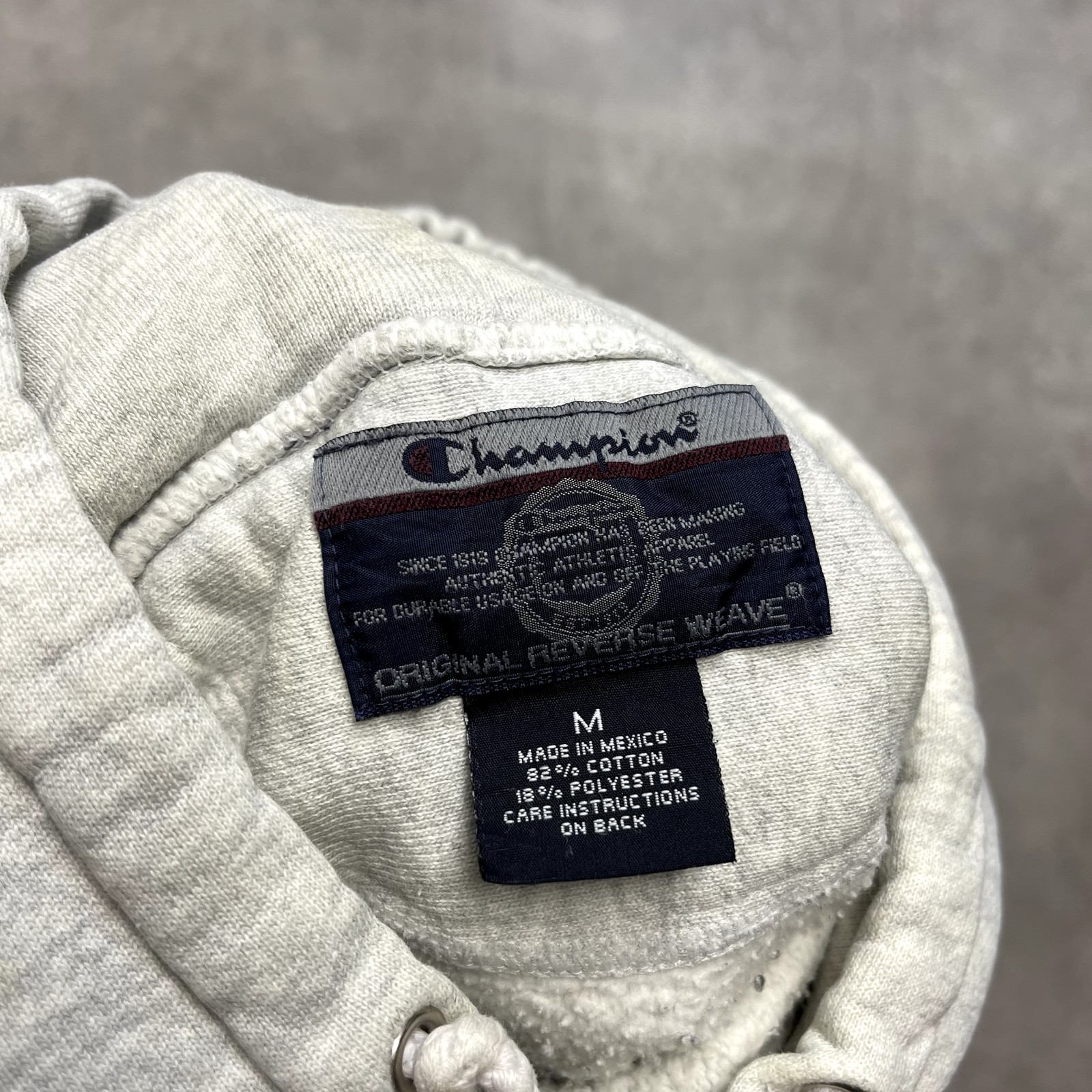 Champion Hoodie Mens Y2K Prep College Sweatshirt, Grey, Medium image 7