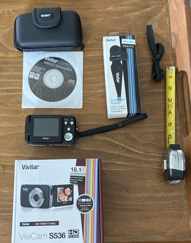 Vivitar Vivicam S536 16.1 Compact Digital Vlogging Camera Black w/ Case READ - Picture 3 of 4