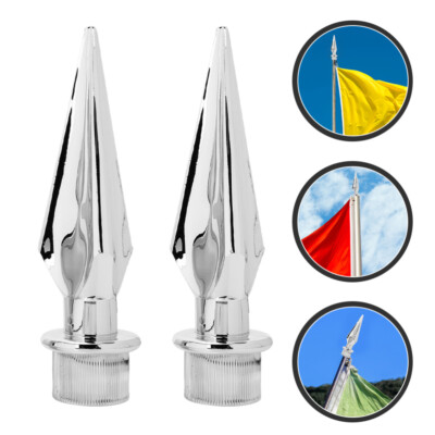 2pcs Conference Replacement Plastic Flagpole Spear Heads Flag Pole Topper
