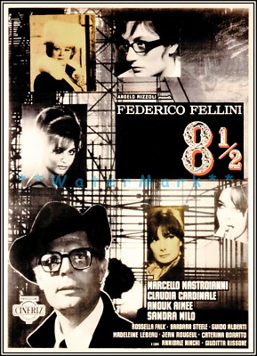 8 1/2 Classic 1963 Federico Fellini Italian Film Vintage Poster Print Retro Art