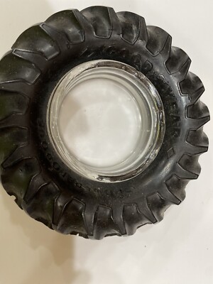  Vintage - Goodyear Tires - Rubber / Glass - Cigarette Ashtrays