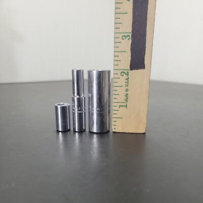 3pc Proto Professional 1/4'' Drive Deep Shallow Sockets SAE USA 12 Point 4718