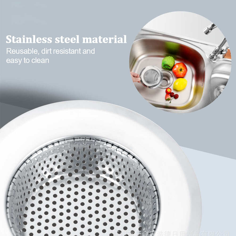 3pcs/1pc Home Stainless Steel Kitchen Sink Strainer Basket Shower Drain