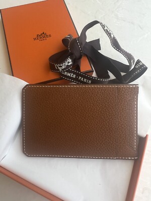 NIB Hermes Barenia Faubourg Card Holder Citizen Twill Case Wallet