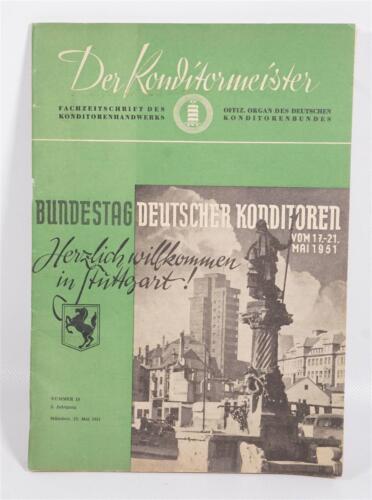 The Master Confectioner Magazine No. 19 1951 Bundestag German Confectioners